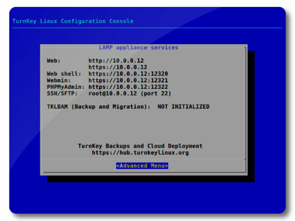 TurnKey Debian Core — изображение 3