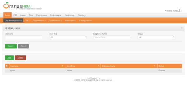 OrangeHRM — изображение 2